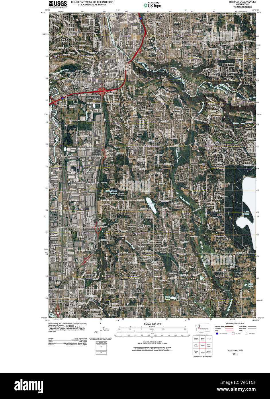 Elevation Map Renton Plan de renton Banque d'images détourées - Alamy