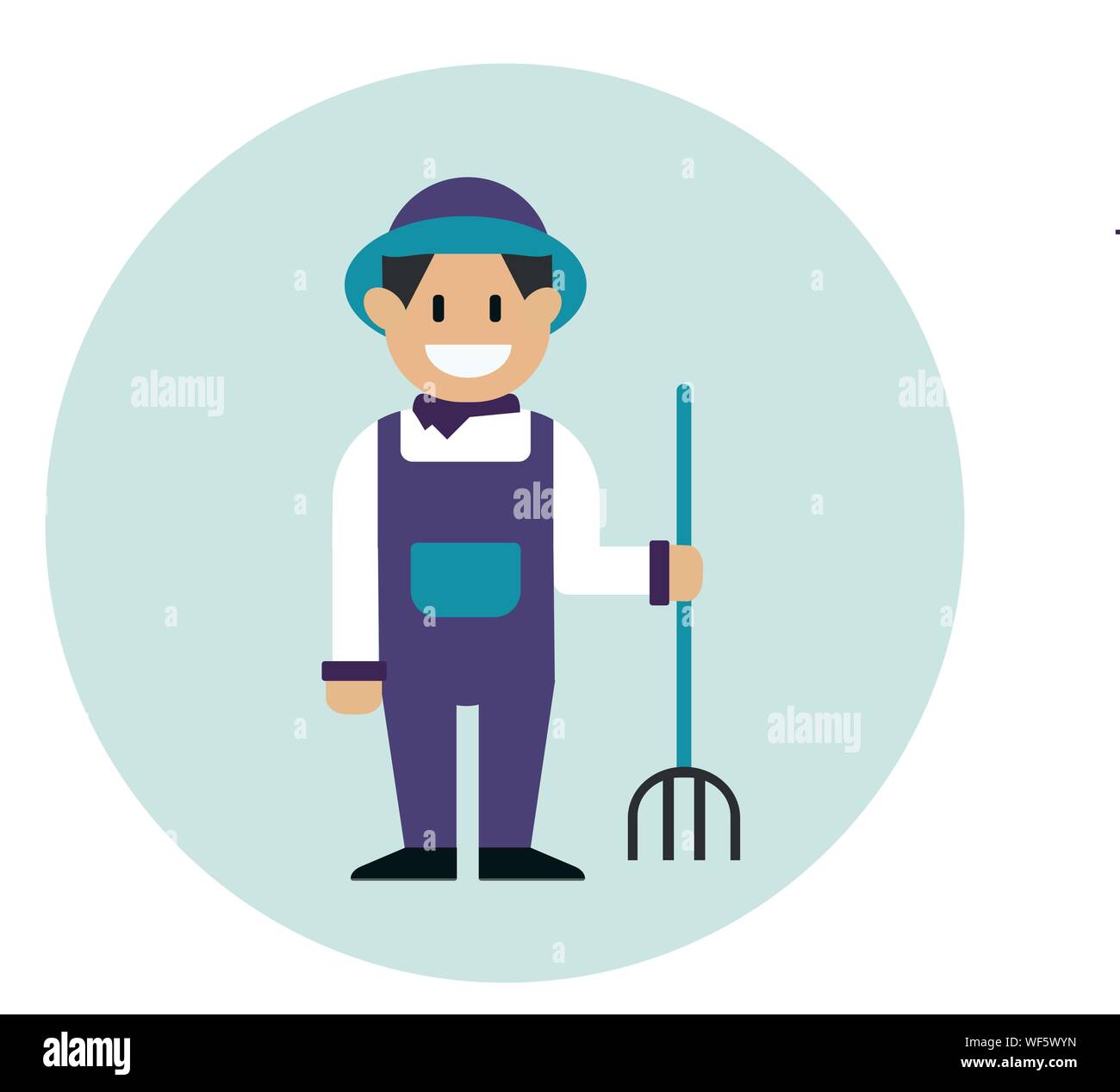 Furet mignon museau. Vector illustration design plat. Illustration de Vecteur