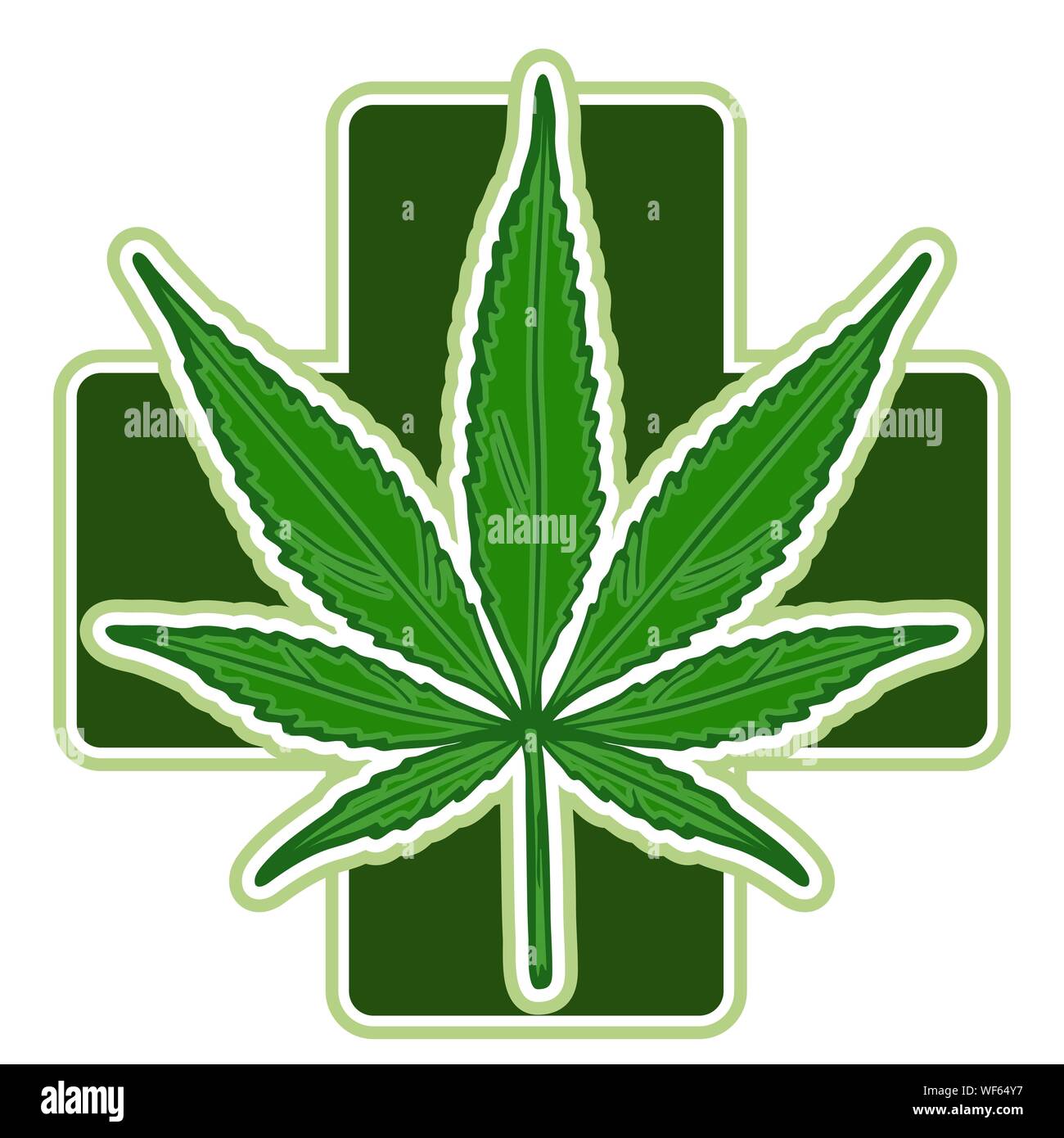 Feuilles de marijuana. Le cannabis médical. L'huile de chanvre. Cannabis naturel. L'étiquette du produit et le logo de l'icône du modèle graphique. Vector illustration isolé. Illustration de Vecteur