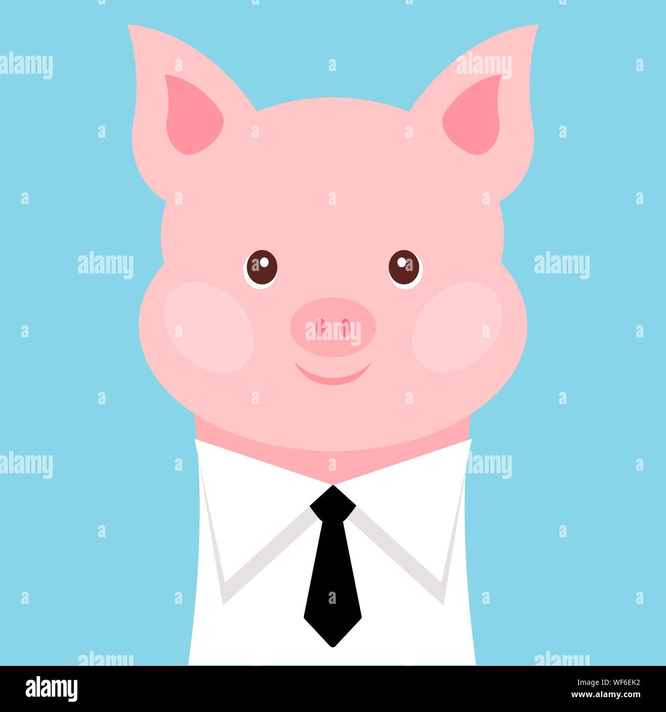 Drôle de cochon dans une chemise avec une cravate. Vector illustration  Image Vectorielle Stock - Alamy