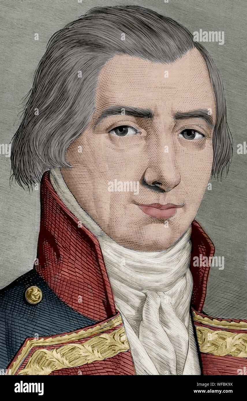 Federico Gravina (1756-1806). L'amiral espagnol durant la Révolution américaine et les guerres napoléoniennes. Il est mort des suites des blessures subies lors de la bataille de Trafalgar. Gravure de Paris. La Ilustracion Española y Americana, le 22 octobre 1876. Plus tard la couleur. Banque D'Images