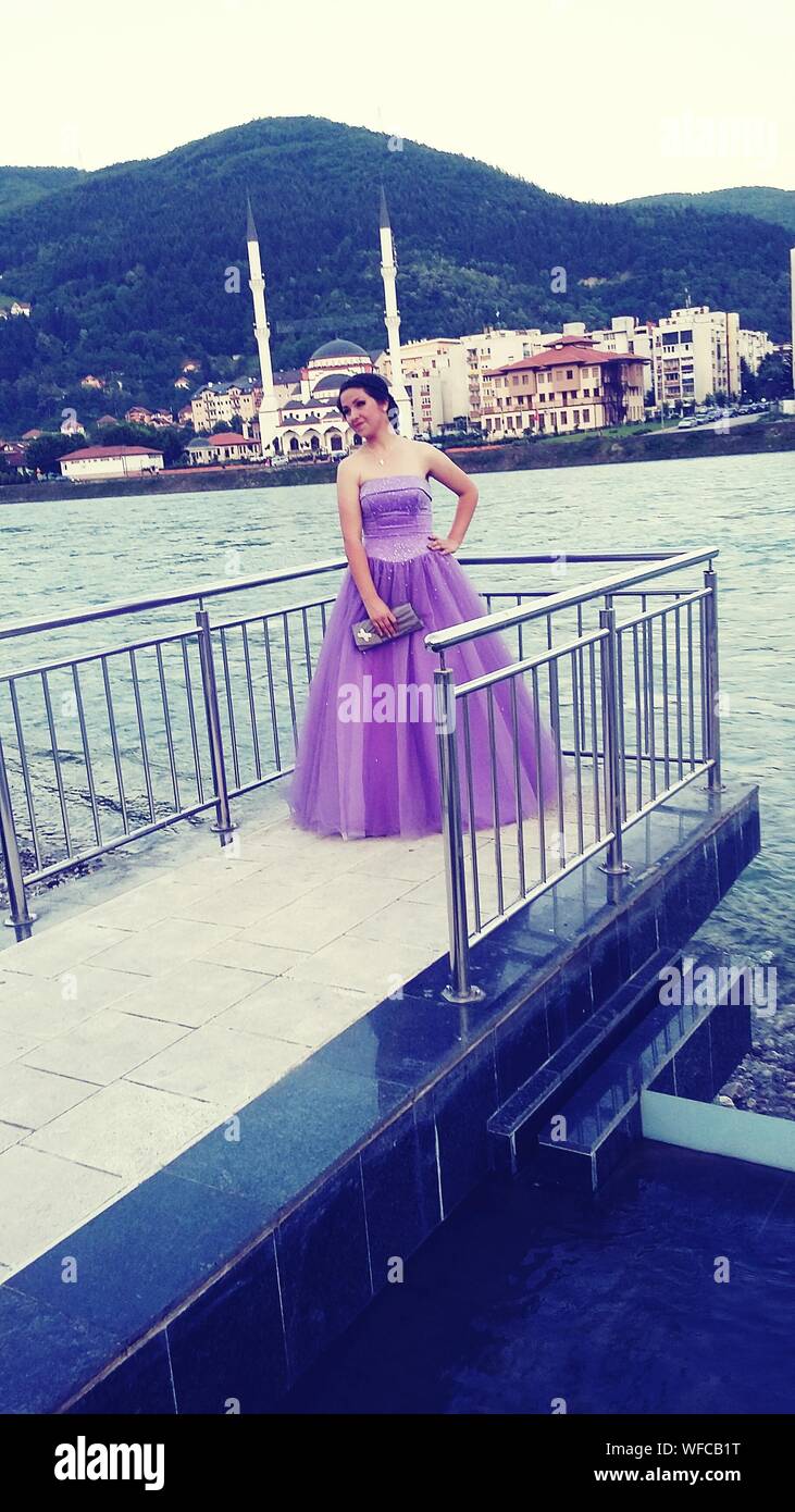 purple gown