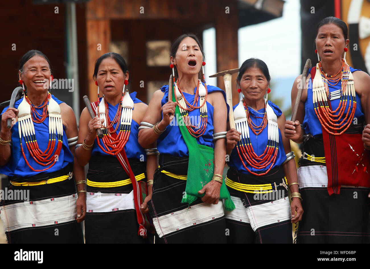 Rengma les tribus à Hornbill Festival, Nagaland, Inde Banque D'Images