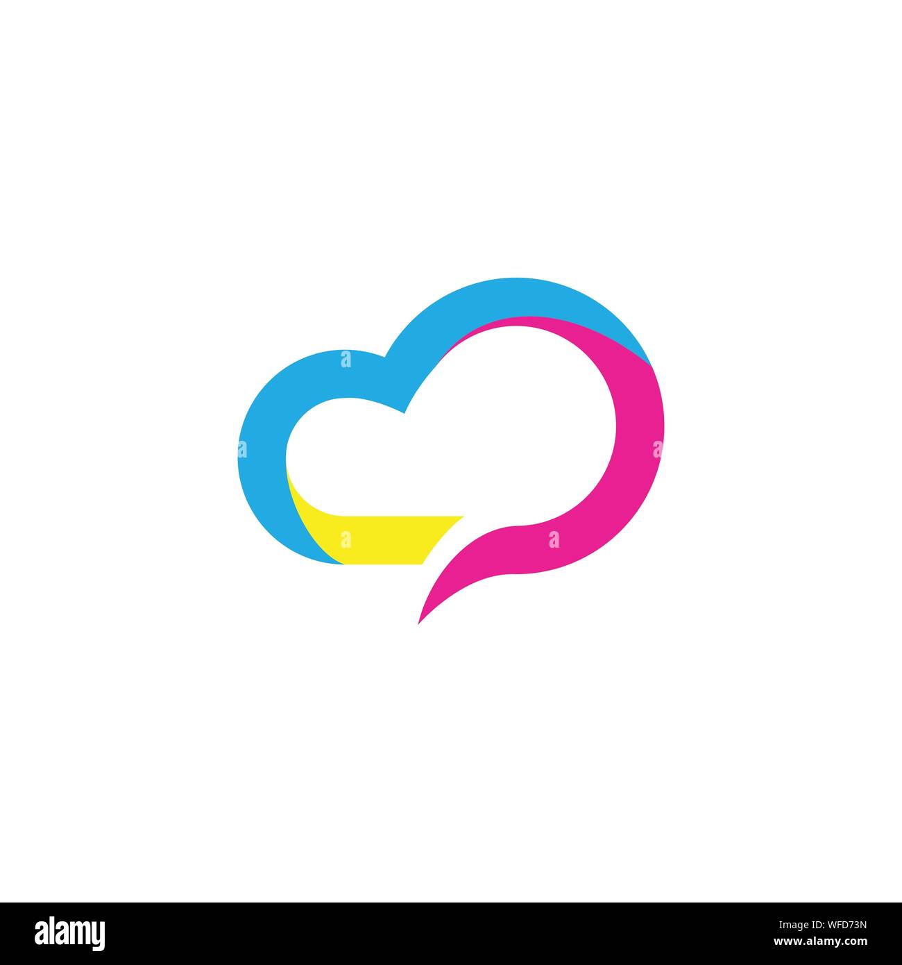 Modèle de conception de logo nuage Illustration de Vecteur