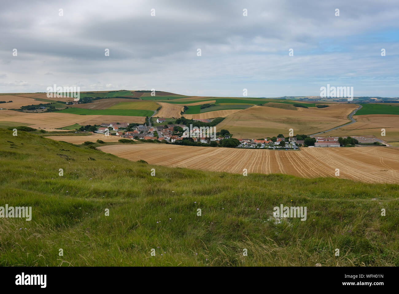 Paysage rural, Wissant, Cap Blanc-Nez, Pas-de-Calais, Hauts-de-France, France Banque D'Images