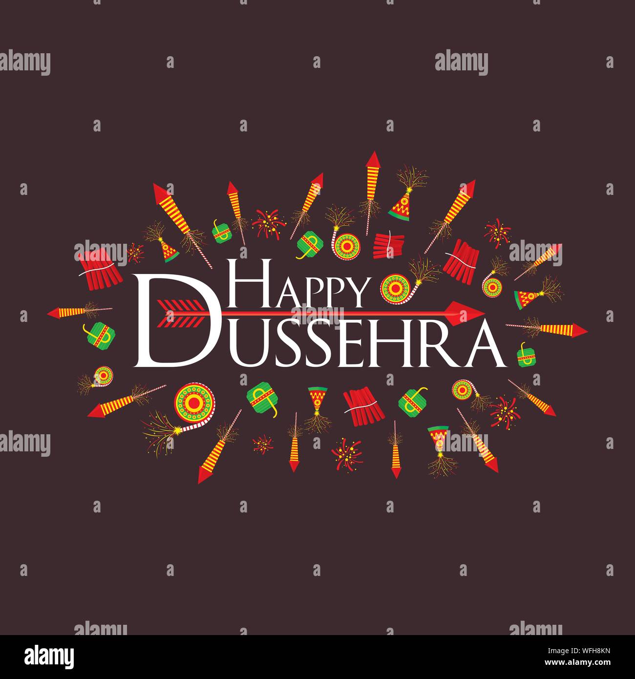 Heureux ou dussehra dusshera festival d'accueil ou de la conception de l'affiche Illustration de Vecteur