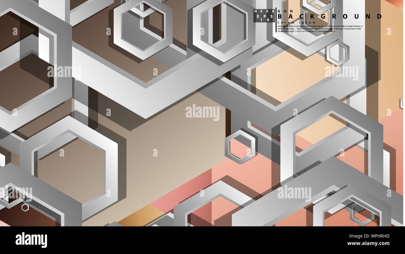 Résumé Contexte géométrique avec hexagones couleur de peau composition. Vector illustration Illustration de Vecteur