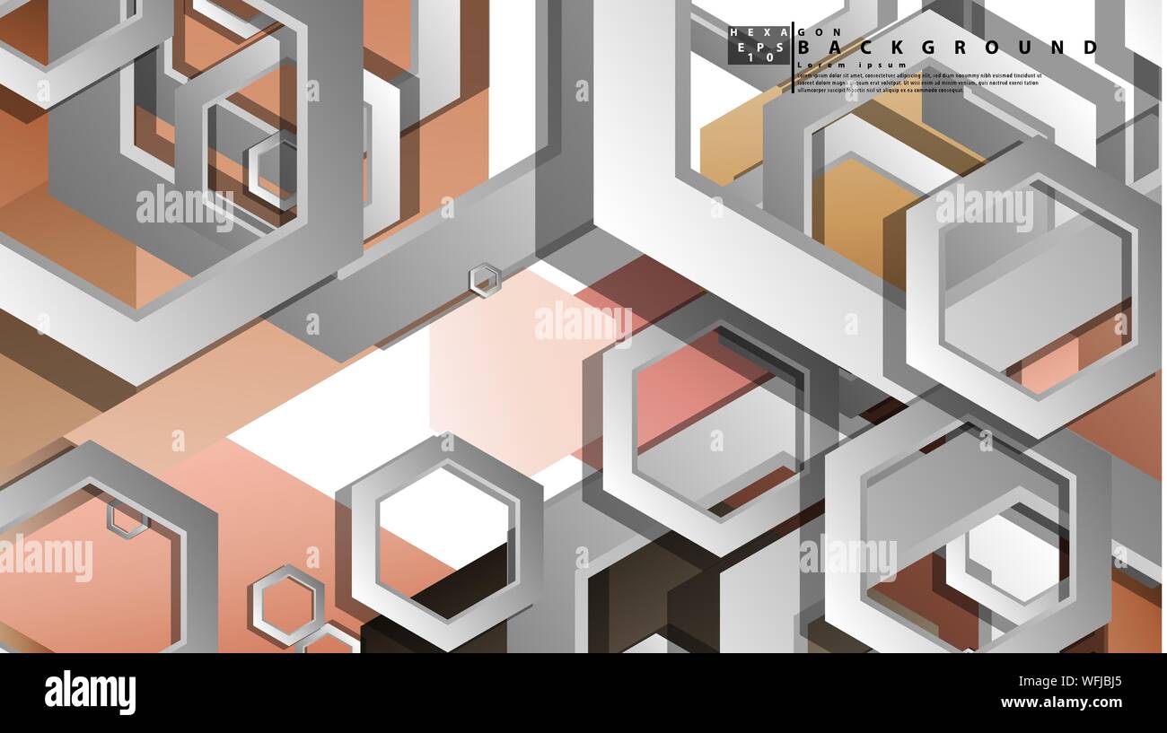 Résumé Contexte géométrique avec hexagones couleur de peau composition. Vector illustration Illustration de Vecteur