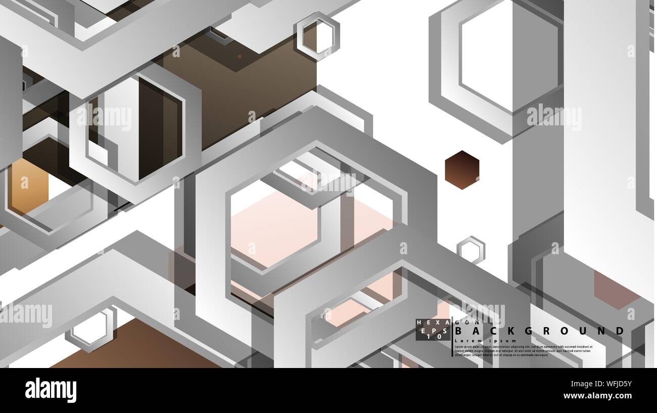 Résumé Contexte géométrique avec hexagones couleur de peau composition. Vector illustration Illustration de Vecteur