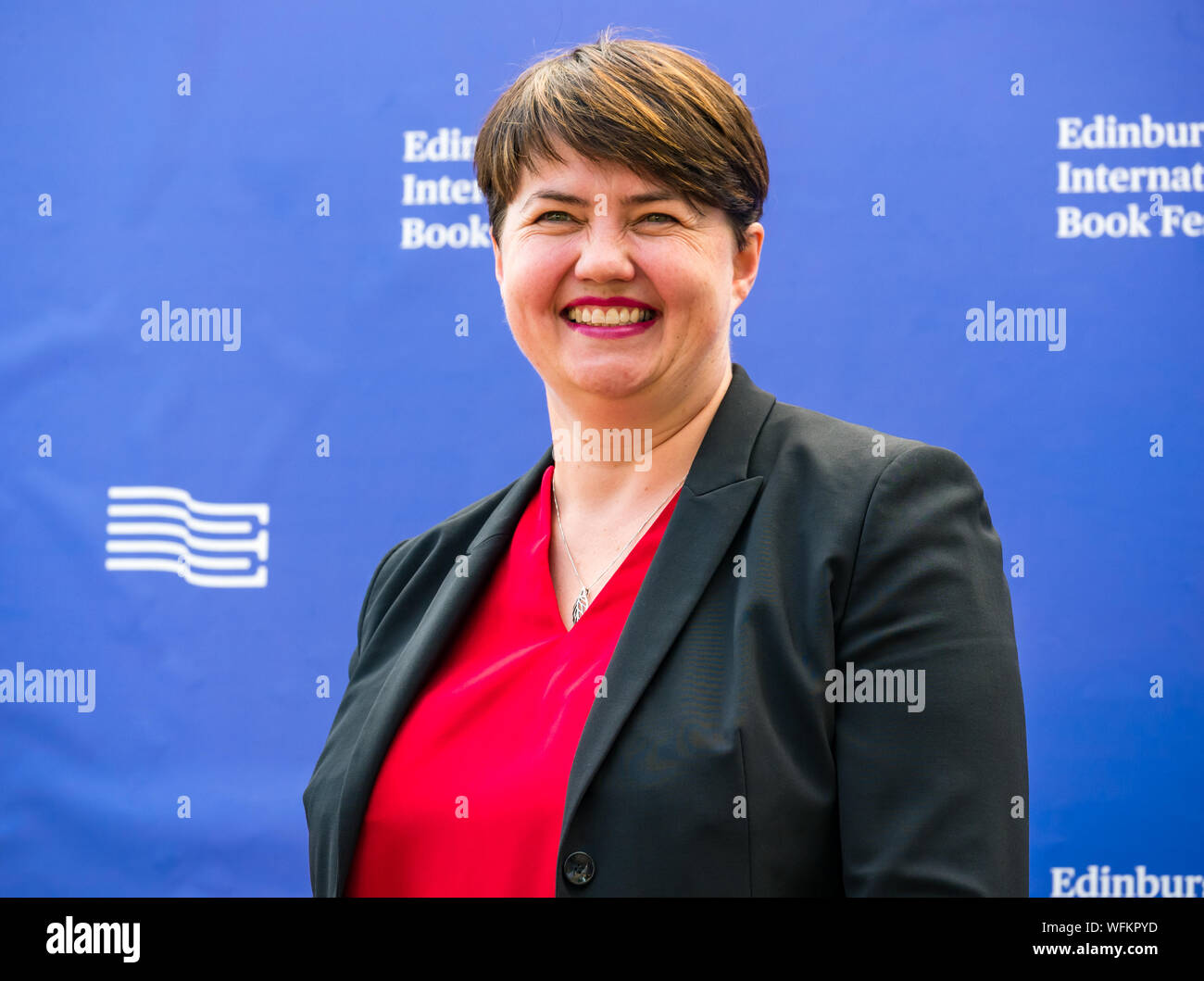 Ruth Davidson, chef du parti conservateur écossais, à l'Edinburgh International Book Festival, Ecosse, Royaume-Uni Banque D'Images