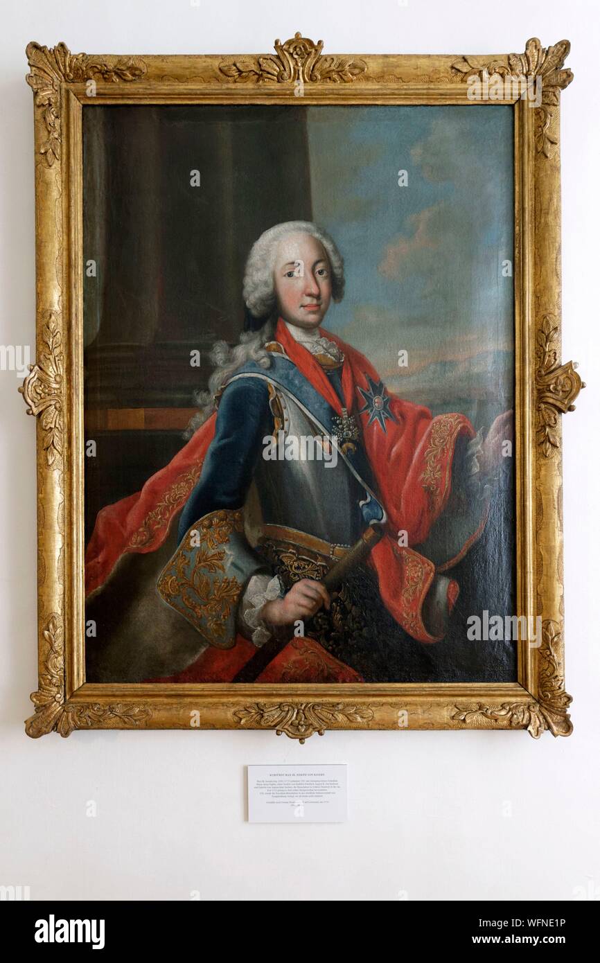 Germany, Bavaria, Munich, château de Nymphenburg de style baroque, l'ancienne résidence des princes-électeurs et des rois de Bavière, Électeur Max III. Joseph de Bavière, Georges Desmarees, 1770 Banque D'Images
