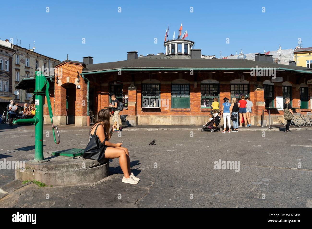 La Pologne, Voïvodie Malopolskie, Cracovie, Kazimierz, le quartier de Kazimierz, le Quartier Juif, la place Nowy et restaurants Banque D'Images