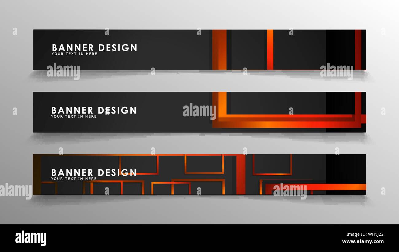 Résumé motif géométrique rectangulaire et des bannières avec des dégradés d'orange Illustration de Vecteur