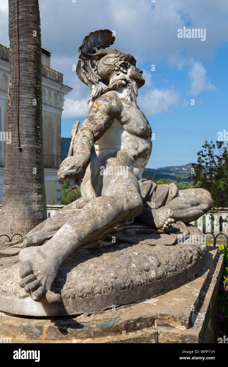 La Grèce, Îles Ioniennes, Corfou, Achilleion, palais néoclassique de l'Impératrice Elisabeth d'Autriche, la célèbre Sissi Banque D'Images