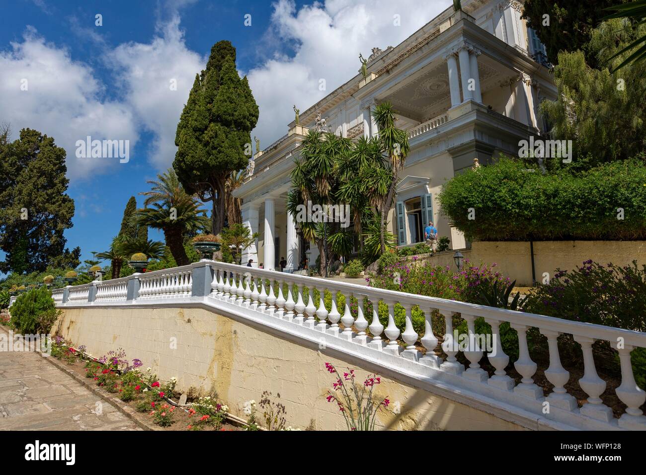 La Grèce, Îles Ioniennes, Corfou, Achilleion, palais néoclassique de l'Impératrice Elisabeth d'Autriche, la célèbre Sissi Banque D'Images