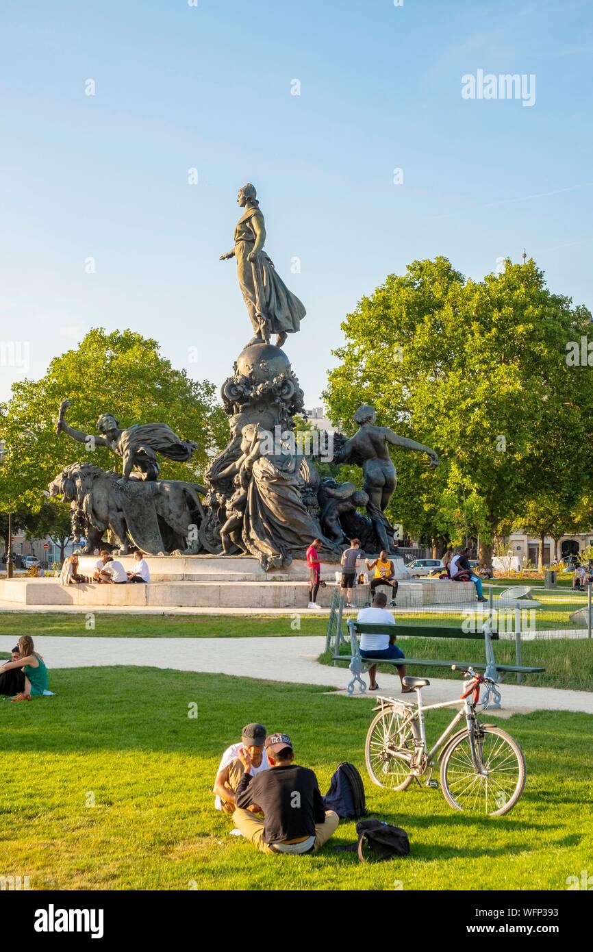 France, Paris, la nouvelle place de la Nation inauguré le 07/07/2019 Banque D'Images