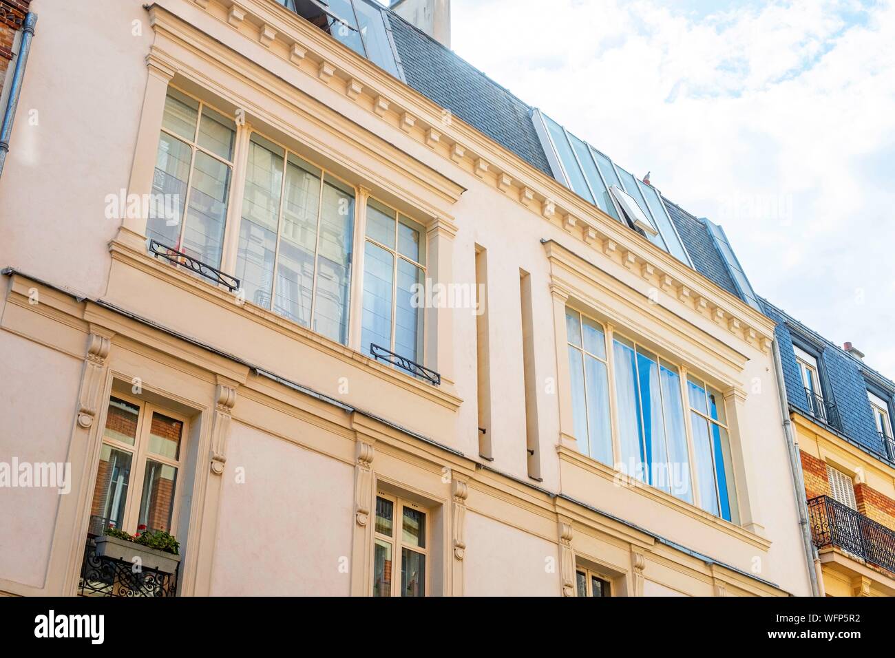 France, Paris, 7 Rue Tourlaque, Toulouse Lautrec studio au dernier étage de 1886 à 1897, deux longues rainures pour laisser la grande toile tendue sur le châssis Banque D'Images