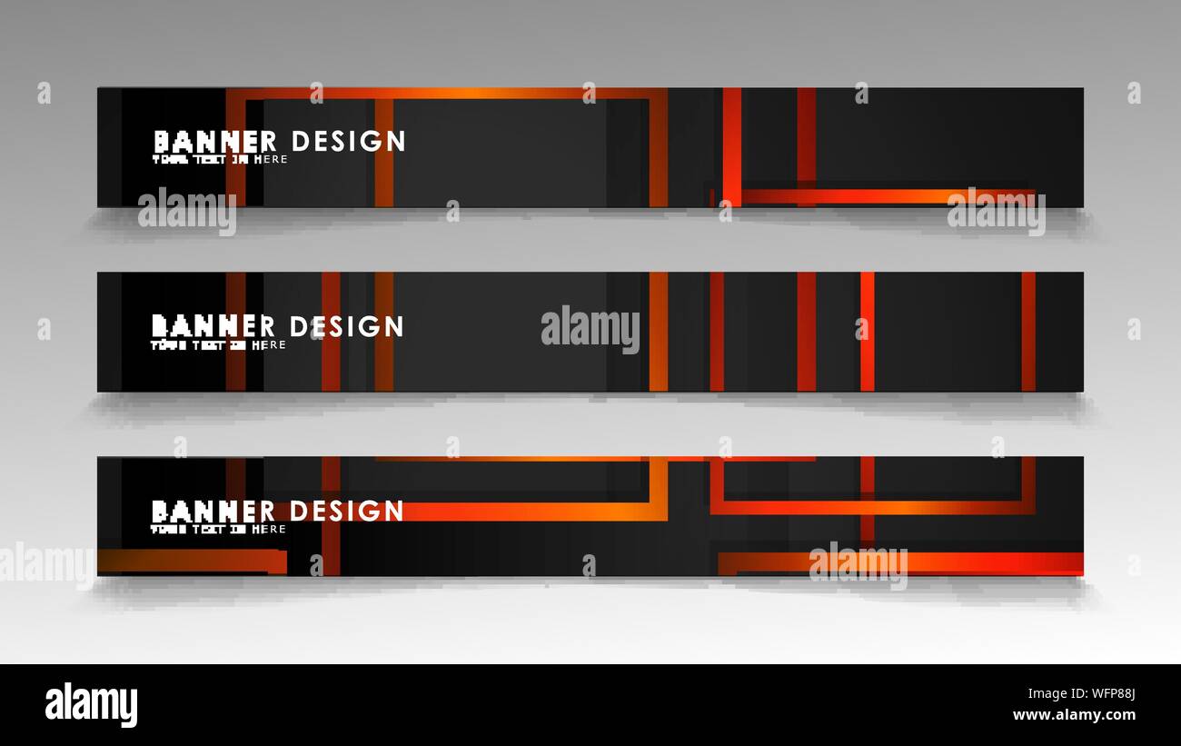 Résumé motif géométrique rectangulaire et des bannières avec des dégradés d'orange Illustration de Vecteur