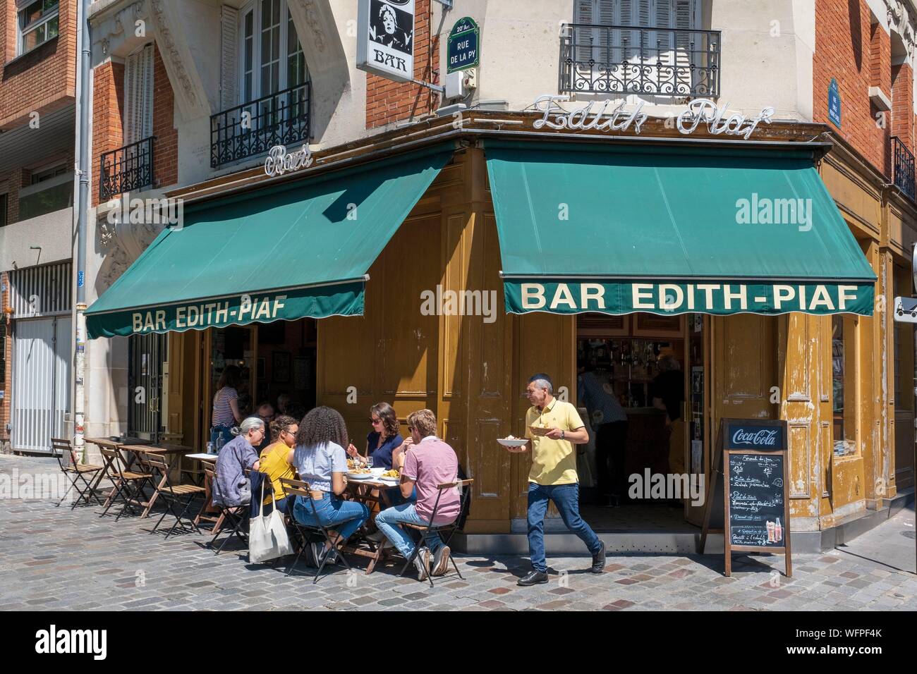 France, Paris, Saint Fargeau, district de la place Edith Piaf, Edith Piaf bar Banque D'Images