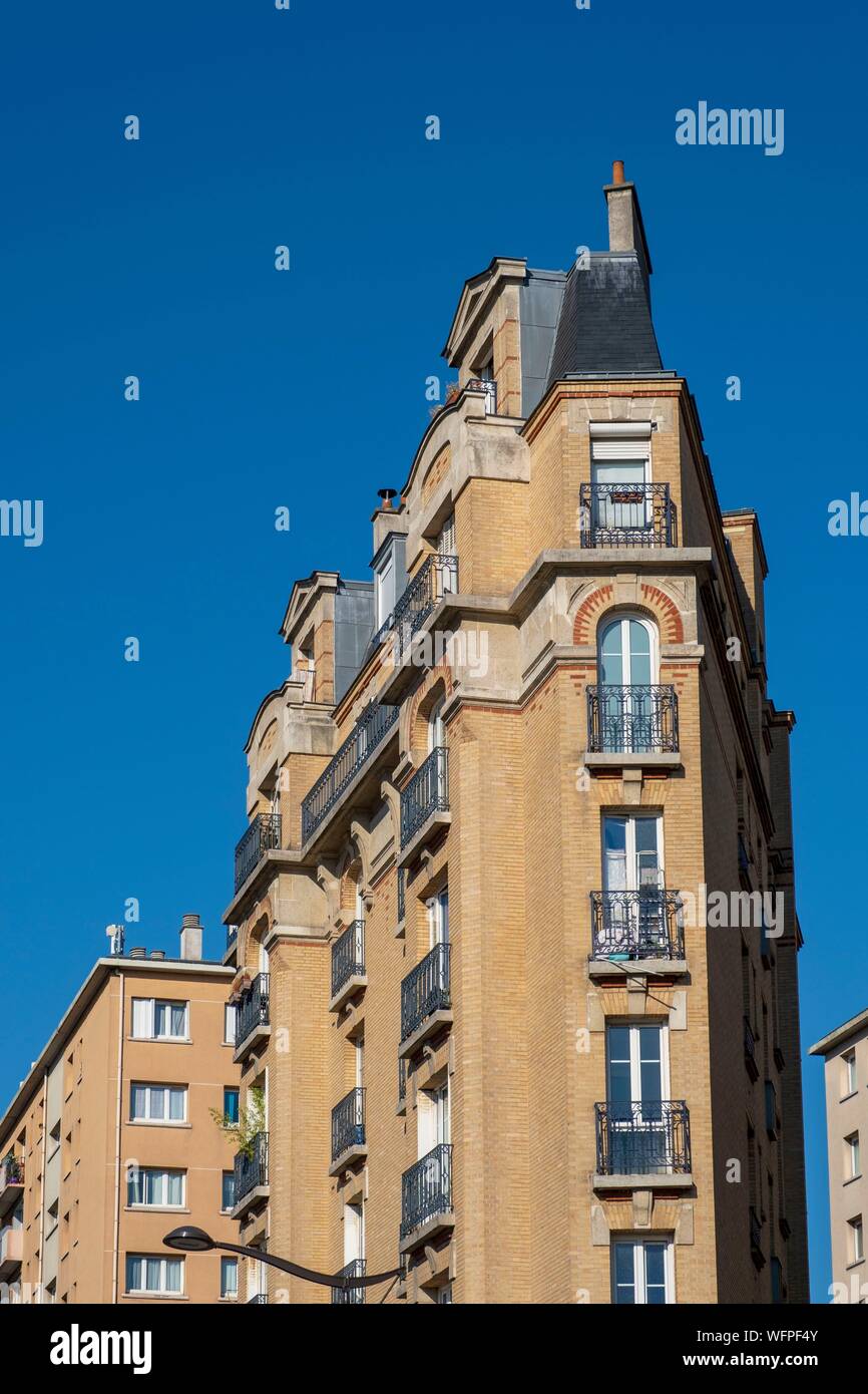 France, Paris, bld Bessières, bâtiment Banque D'Images