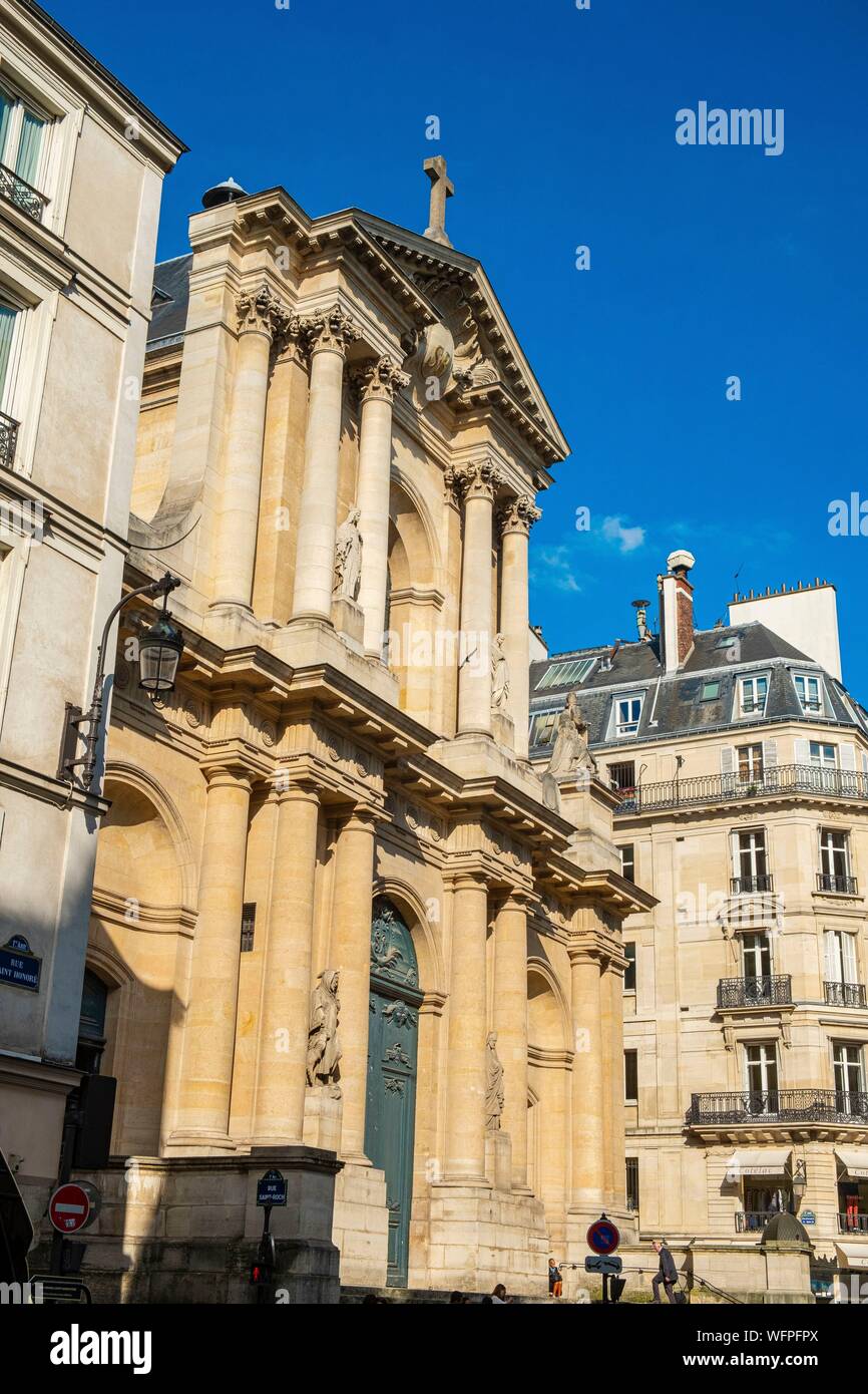 France, Paris, Rue Saint Honoré, l'église Saint Roch Banque D'Images