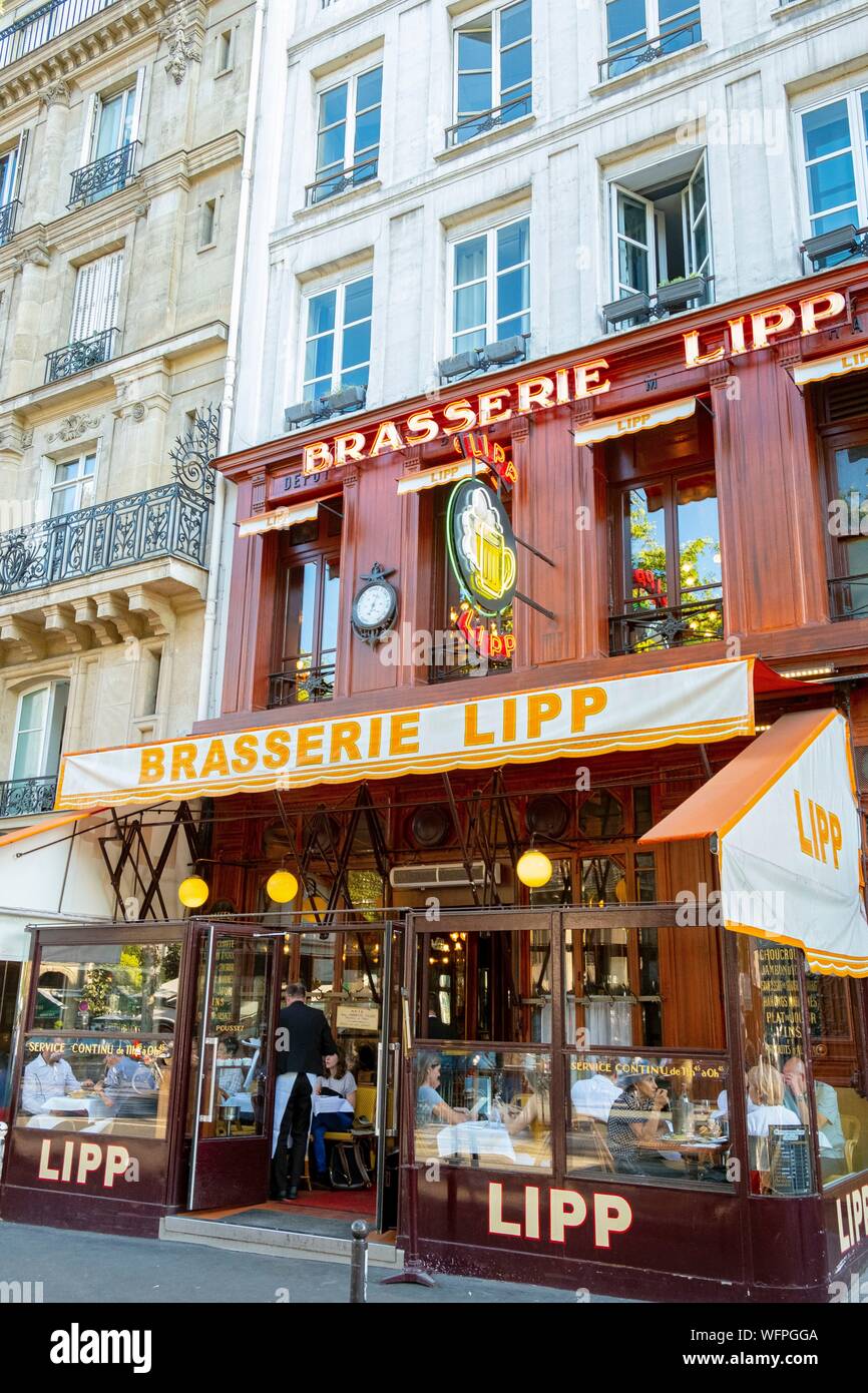 France, Paris, Saint Germain des Prés, la brasserie Lipp Banque D'Images