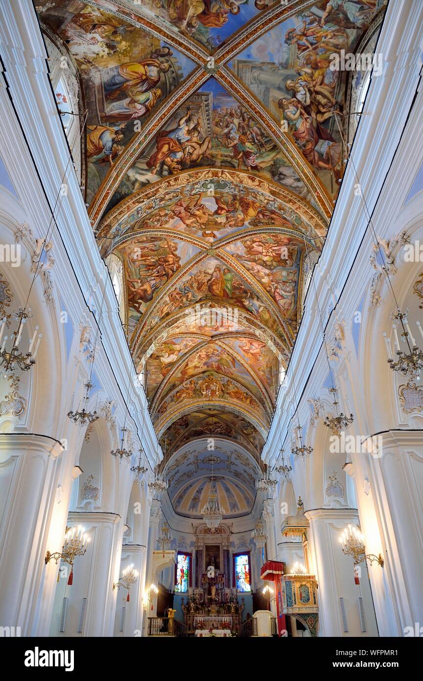 Italie, Sicile, Îles Éoliennes, inscrite au Patrimoine Mondial de l'UNESCO, l'île de Lipari, Lipari, Concattedrale di San Bartolomeo (St. Bartholomée cathédrale) Banque D'Images