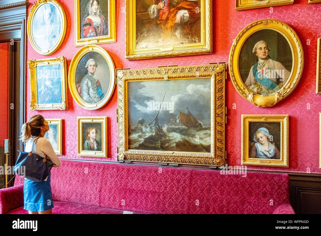 France, Oise, Chantilly, le château de Chantilly, le musée de Condé, le cabinet Caroline Banque D'Images