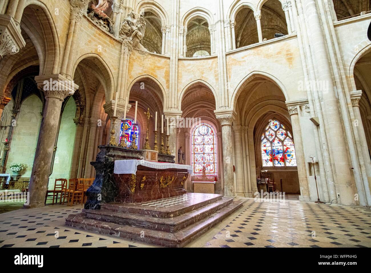 France, Oise, Senlis, la cathédrale Notre-Dame de Senlis, catholique romaine d'architecture gothique Banque D'Images