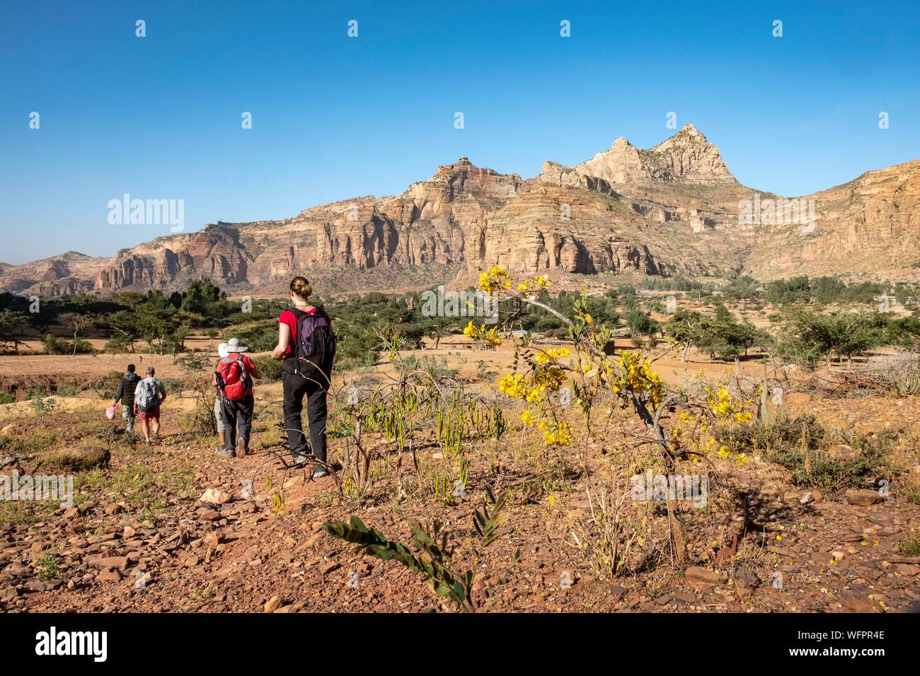 L'Éthiopie, l'Etat régional du Tigré, Gheralta, gamme trekking Banque D'Images