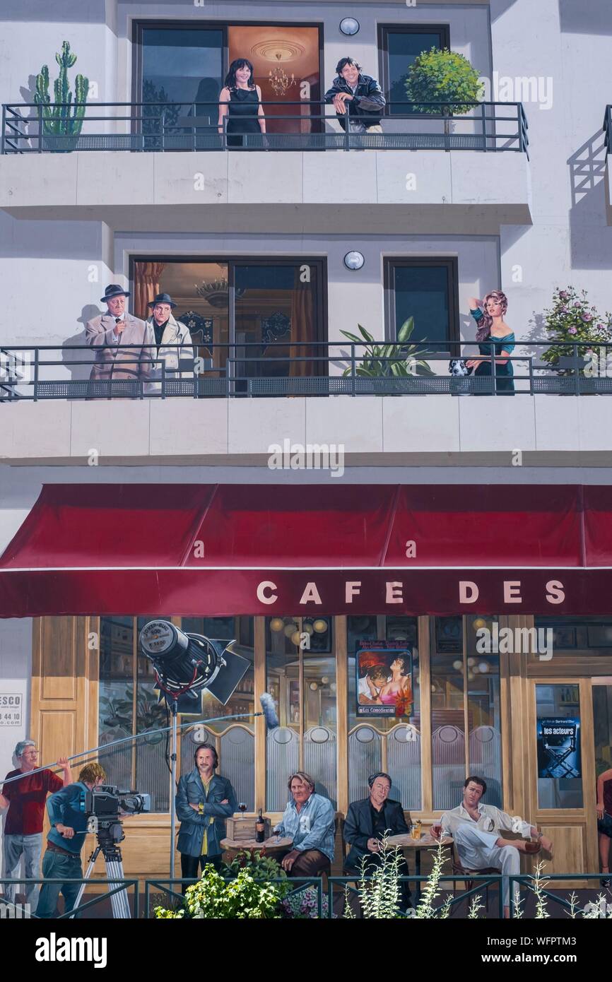 France, Hauts de Seine, Levallois Perret, rue fresque, Deguinguand Banque D'Images