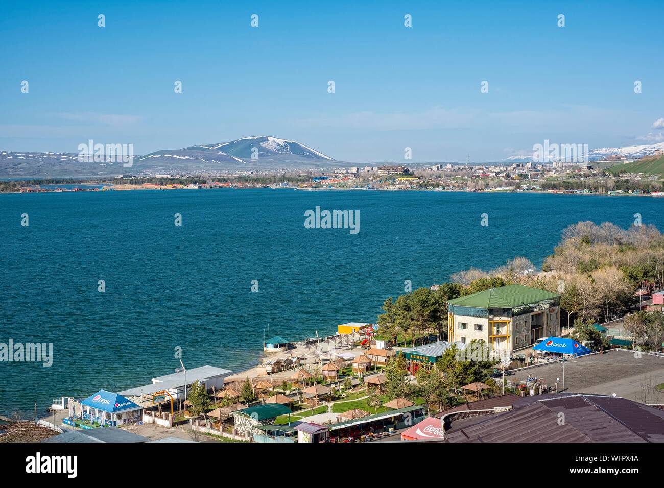 L'Arménie, région de Gegharkunik, Sevan, les rives du lac Sevan, l'un des plus hauts lac de montagne (alt : 1900m) Banque D'Images