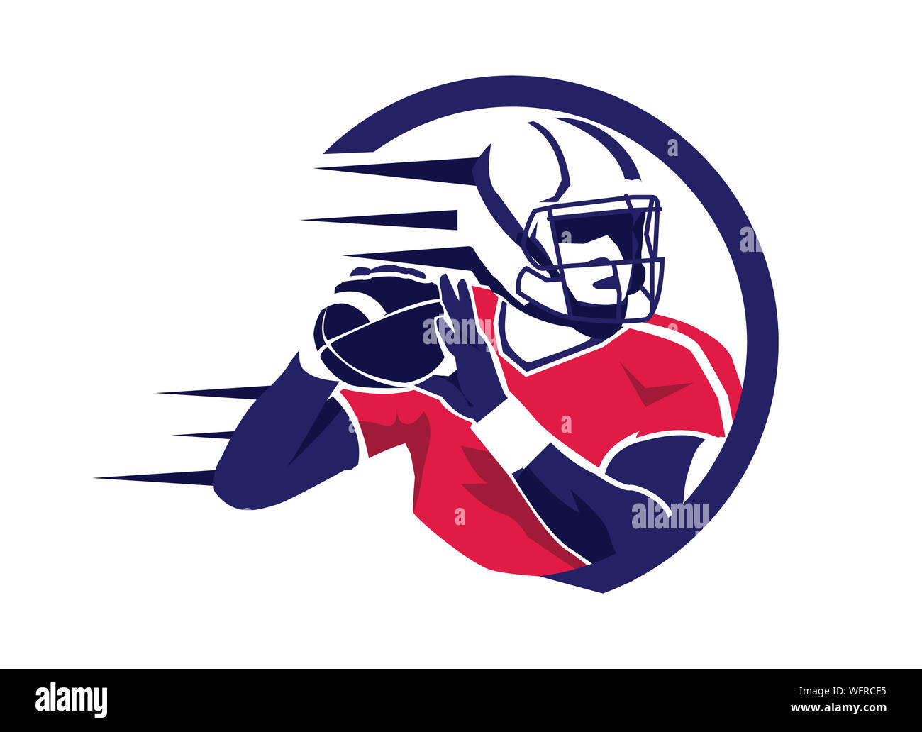 Joueur de football américain Vector Illustration Banque D'Images