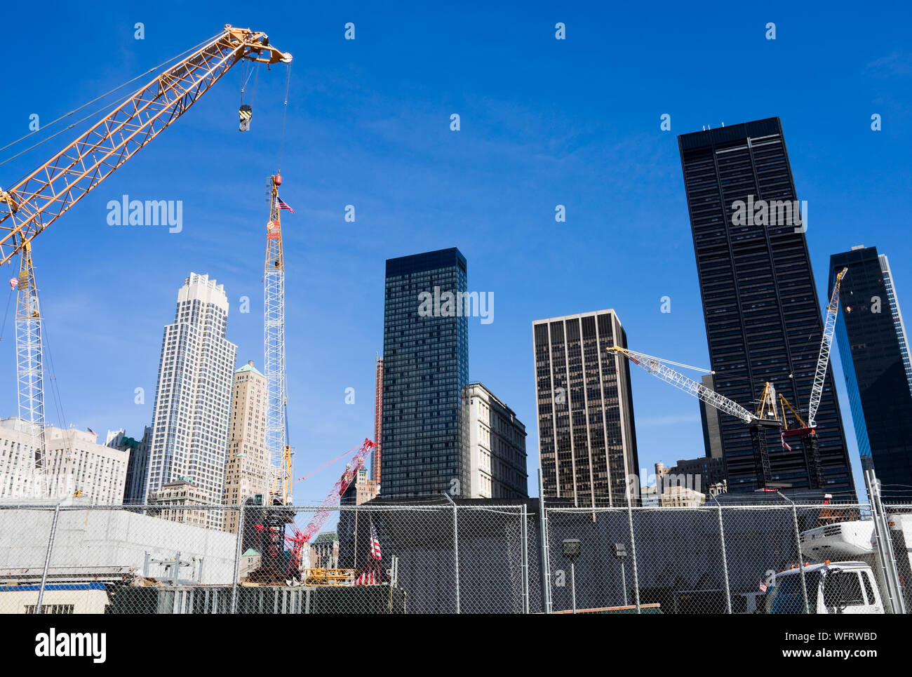Chantier de construction à Ground Zero, New York Banque D'Images