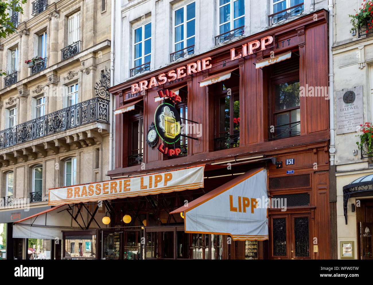 La brasserie Lipp à Paris Banque D'Images