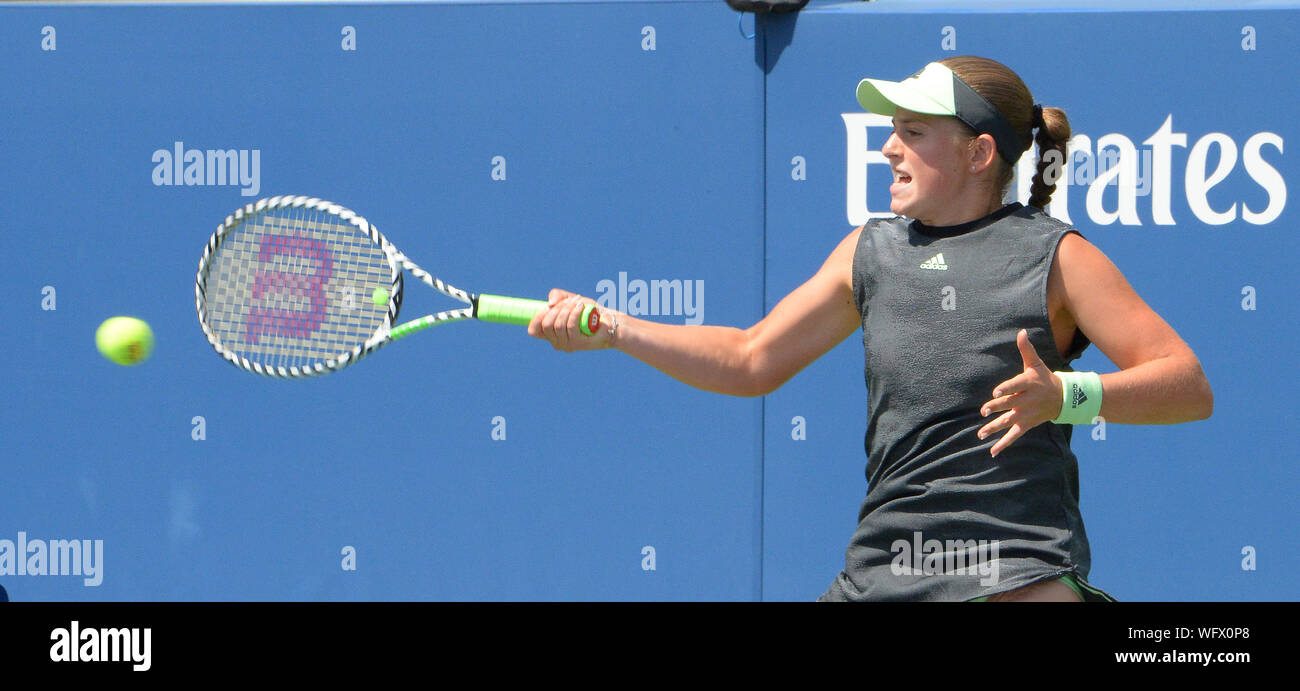 New York, USA. Août 31, 2019. Jour 6 Jelena Ostapenko (LAT) dans le troisième match Crédit : Roger Parker/Alamy Live News Banque D'Images