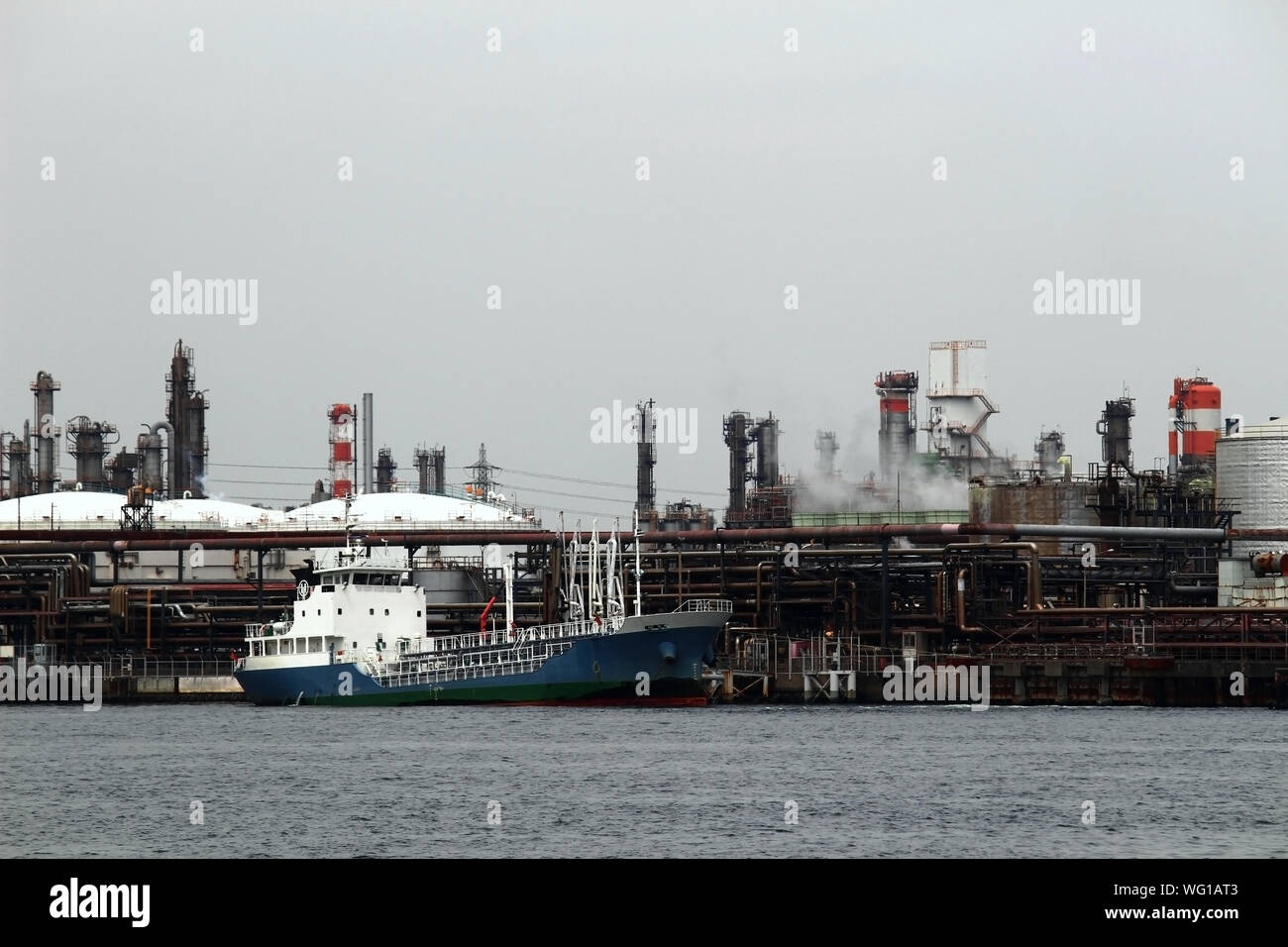 Paysages de la coastal zone industrielle de la ville de Kawasaki, Kanagawa Prefecture, Japan Banque D'Images