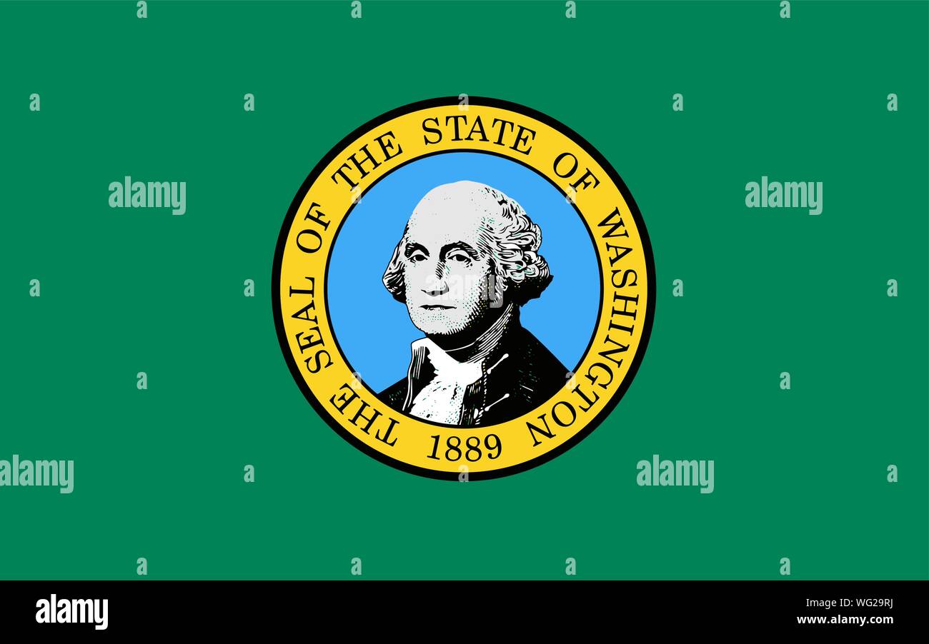 Vector Illustration de l'état américain de Washington d'un drapeau Illustration de Vecteur
