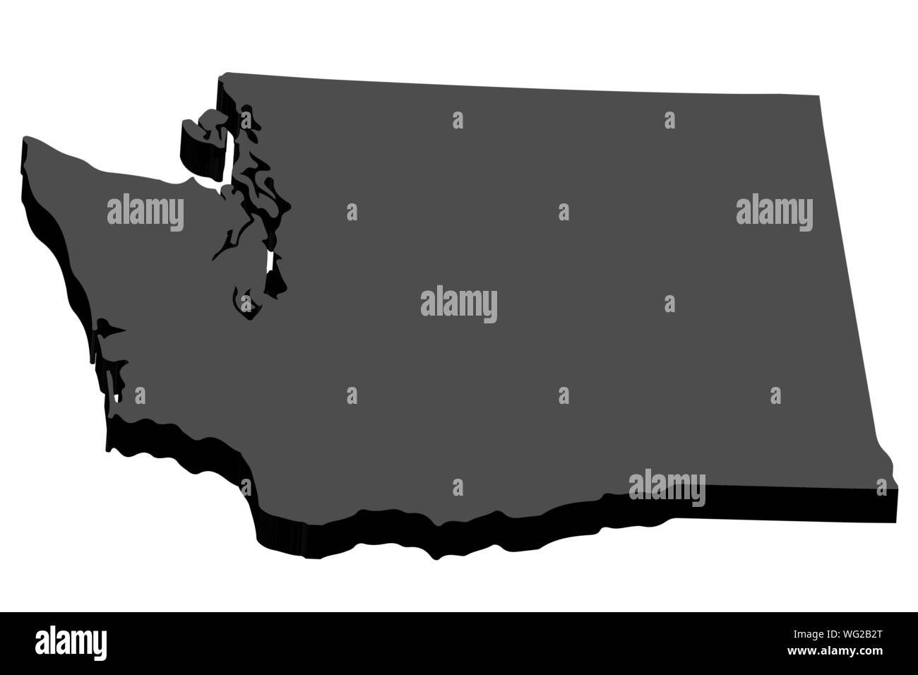 3D de la carte de l'état américain de Washington .eps10 Vector illustration Illustration de Vecteur