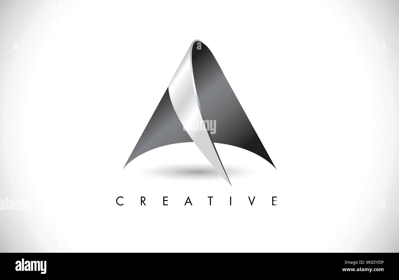 Une lettre moderne, tendance 3D Design Logo. Une lettre avec Logo Icône 3d illustration vectorielle. Illustration de Vecteur