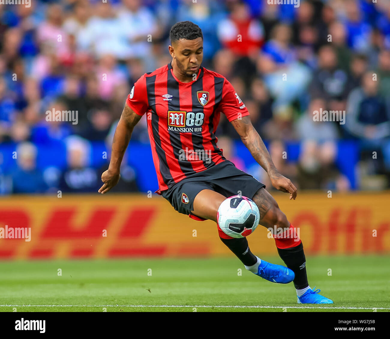 31 août 2019, King Power Stadium, Leicester, Angleterre ; football Premier League, Leicester City vs Bournemouth : Joshua King (7) de Bournemouth sur la balle Crédit : Craig Milner/News Images images Ligue de football anglais sont soumis à licence DataCo Banque D'Images