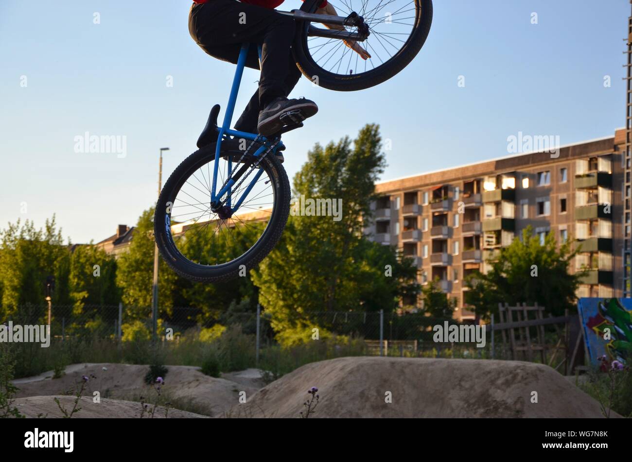 L'acrobatie à vélo Banque D'Images