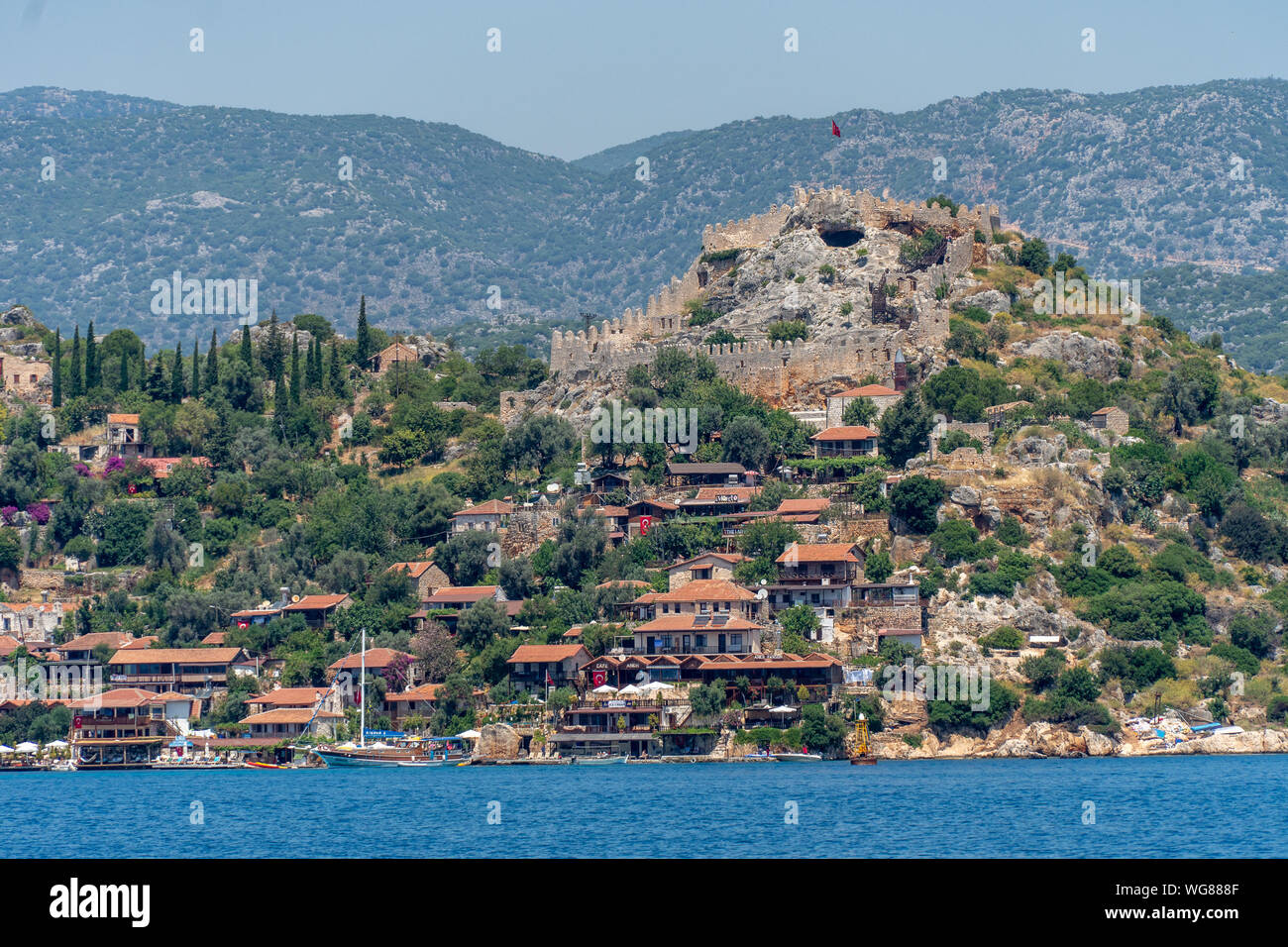 Ruines antiques de Lycie en Turquie. Le château Simena Banque D'Images