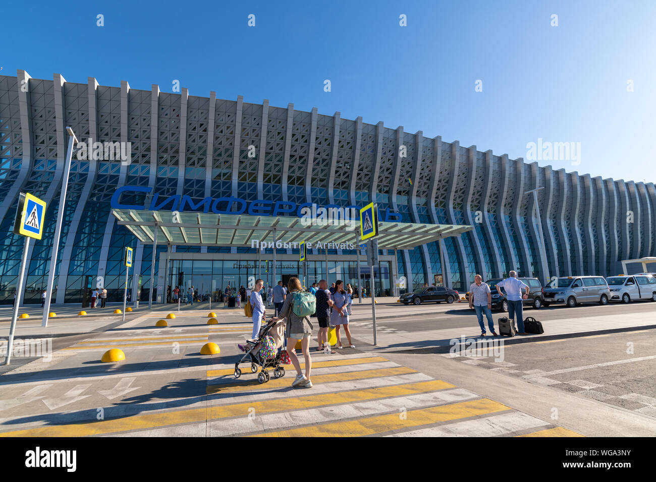 La Crimée, Simferopol -le 26 juin. 2019 l'extérieur du nouvel édifice de l'aéroport Banque D'Images
