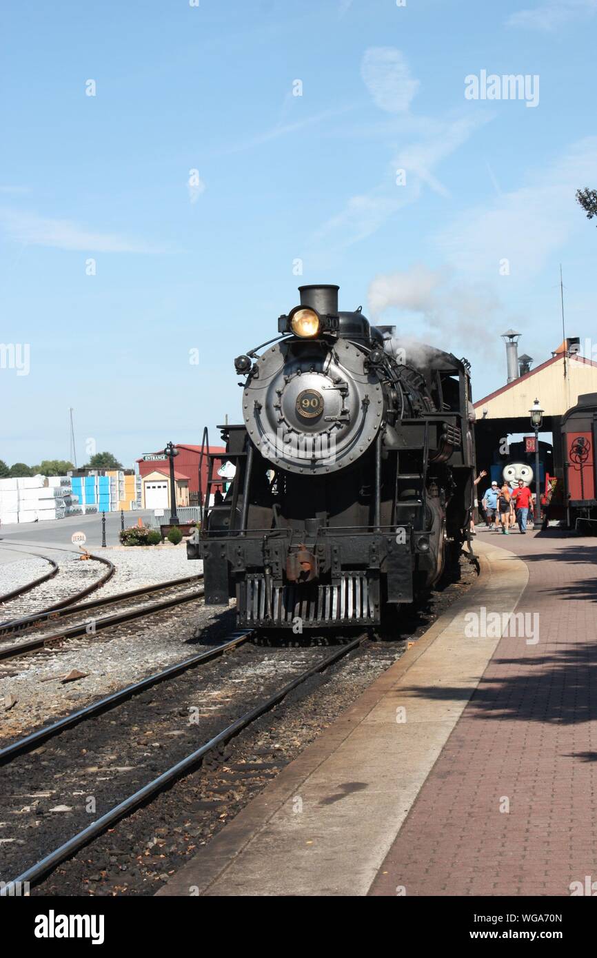 Loco vapeur fer Vintage USA Banque D'Images