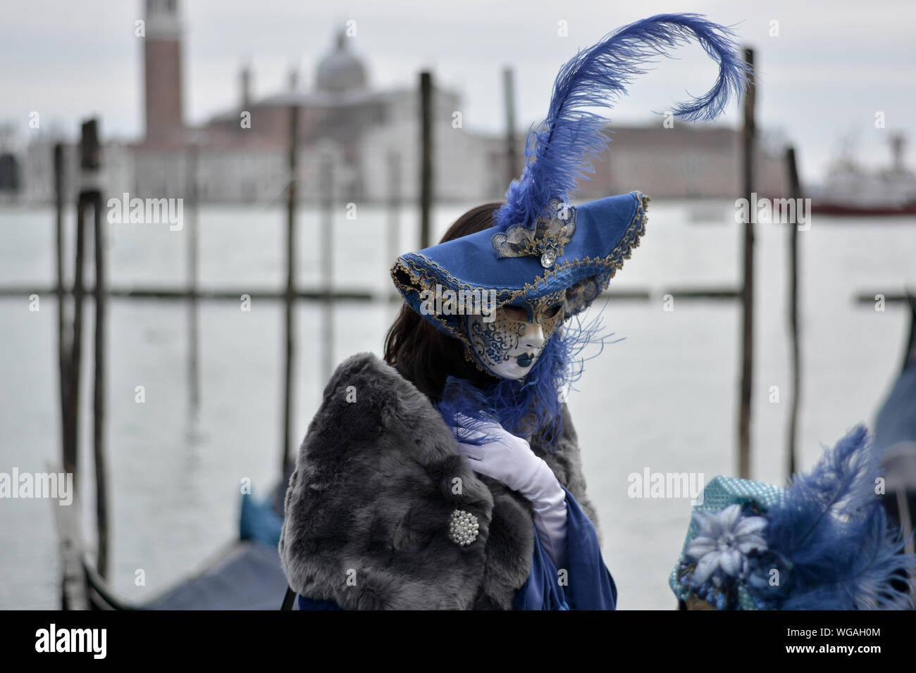 De beaux costumes sur la Piazza San Marco, Venise, pour le carnaval Banque D'Images