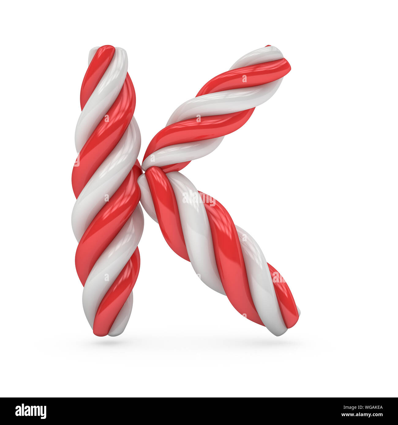 Les bonbons et le sucre font en majuscules. Lettre K. le rendu 3D Banque D'Images