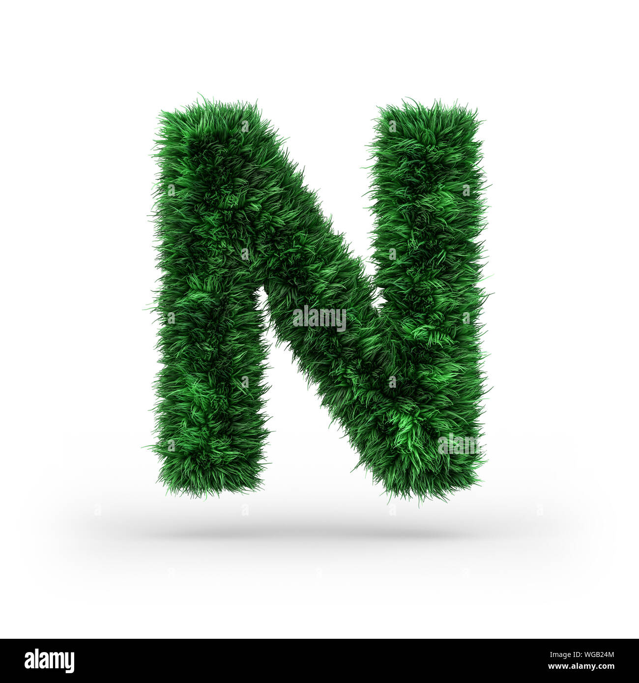 Les majuscules et de l'écologie verte font. Lettre N. le rendu 3D Banque D'Images