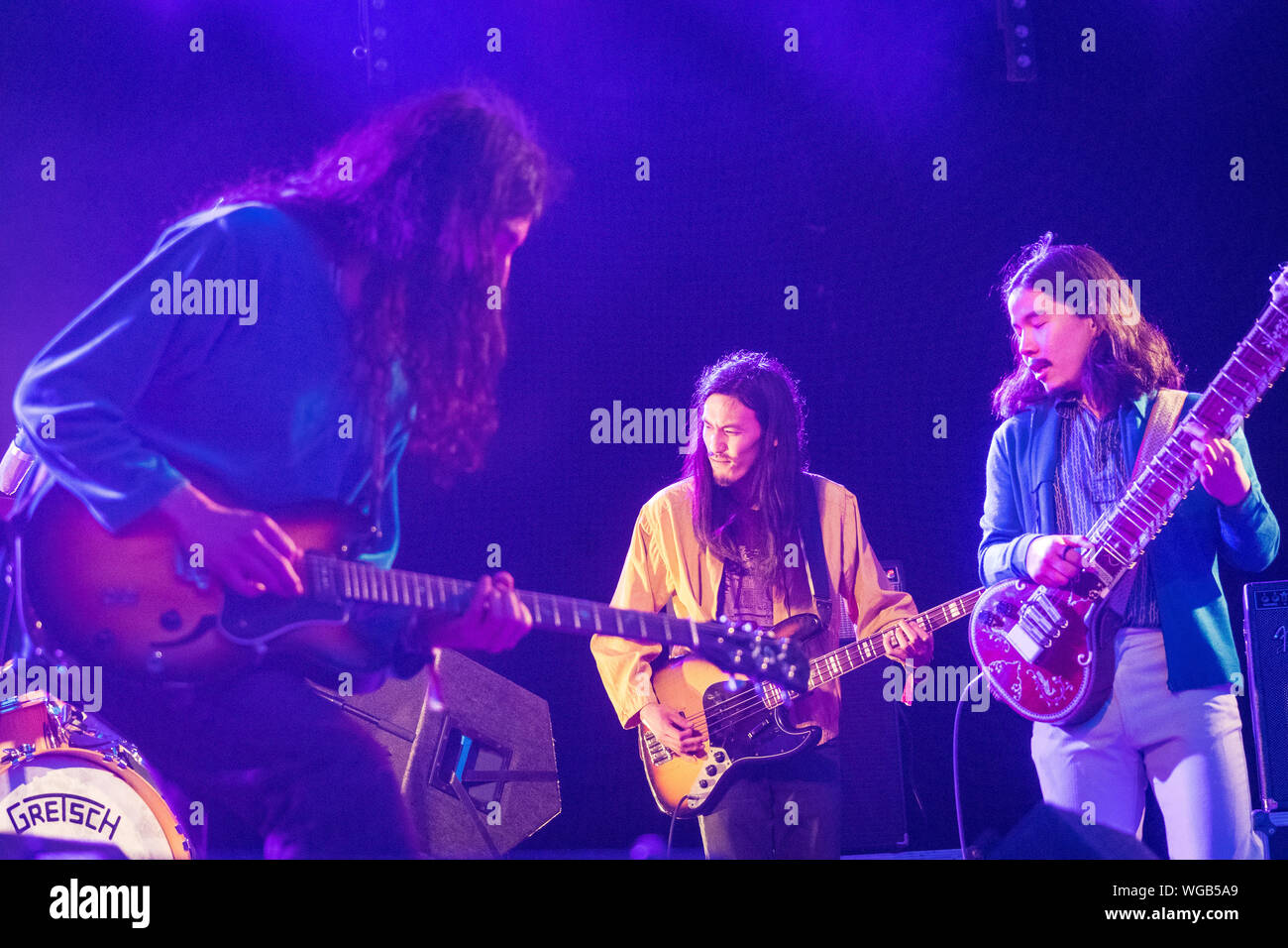 Dorset, UK. Samedi, 31 août, 2019. Kikagaku Moyo effectuant à la fin de 2019 le Festival de la route. Photo : Roger Garfield/Alamy Live News Banque D'Images