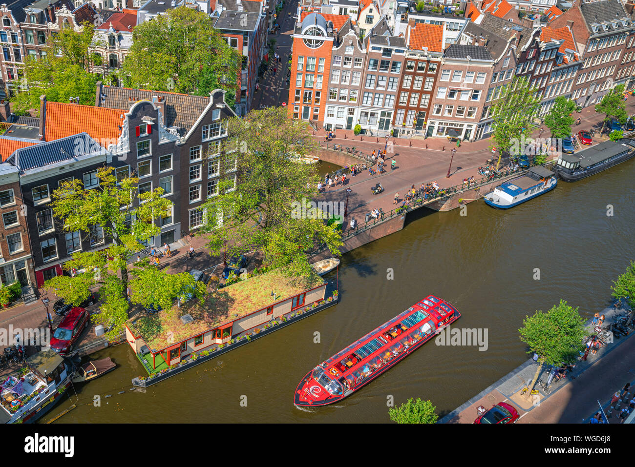 Vue aérienne d'Amsterdam, Pays-Bas Banque D'Images